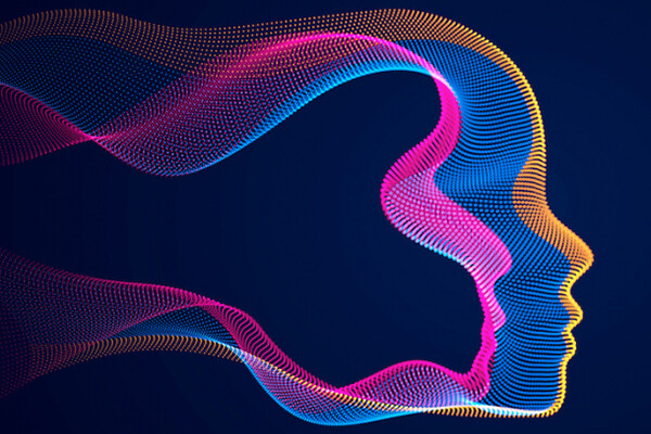 Graphic design profile of a human.