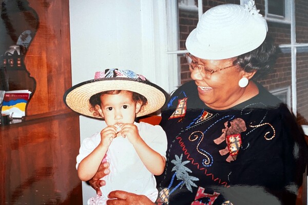 Mary Andrews as a baby on her aunt’s lap.