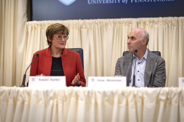 kariko and weissman at nobel press conference