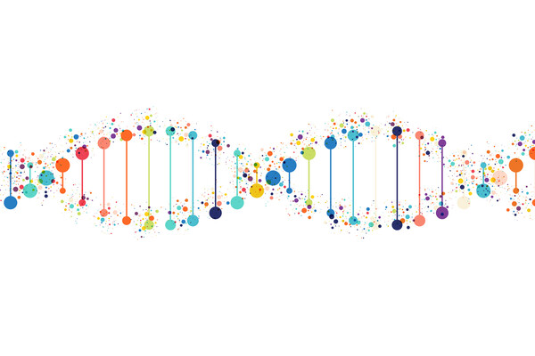 String of colorful DNA.