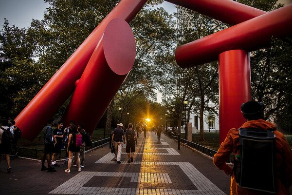 Locust Walk in twilight.