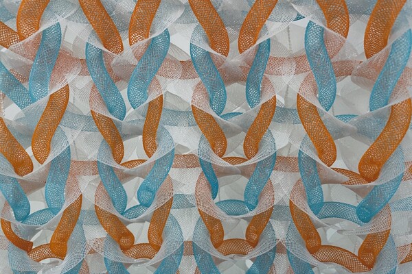 Textures knitted through in a pattern.