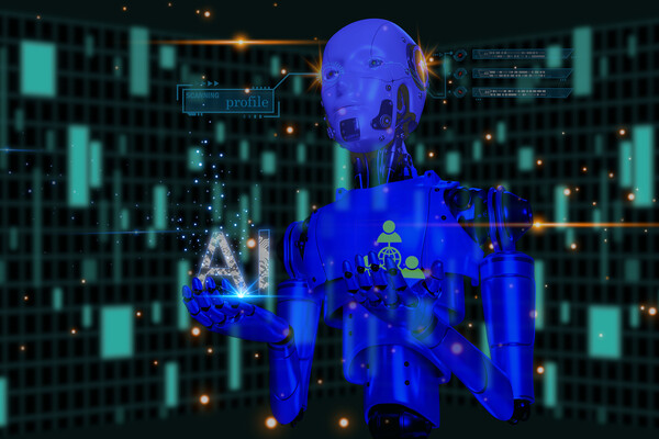 A robot implying artificial intelligence.