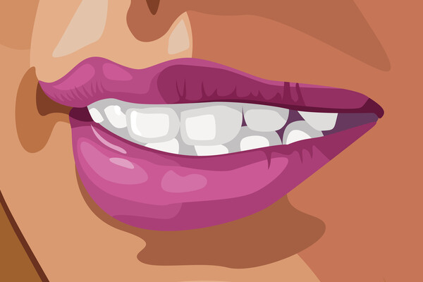 A closeup look at a mouth speaking.