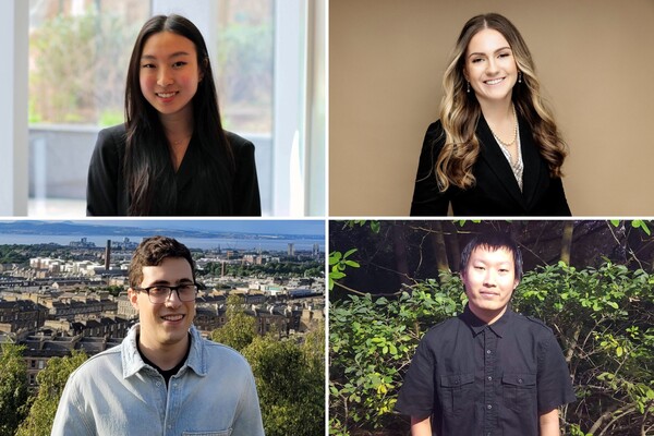 Four students pictured in a grid