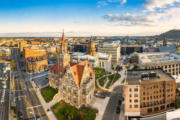 Aerial view of Paterson, New Jersey.