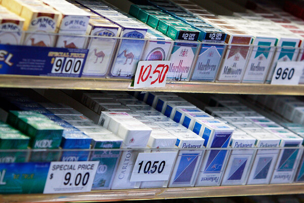 cigarettes on display for sale.