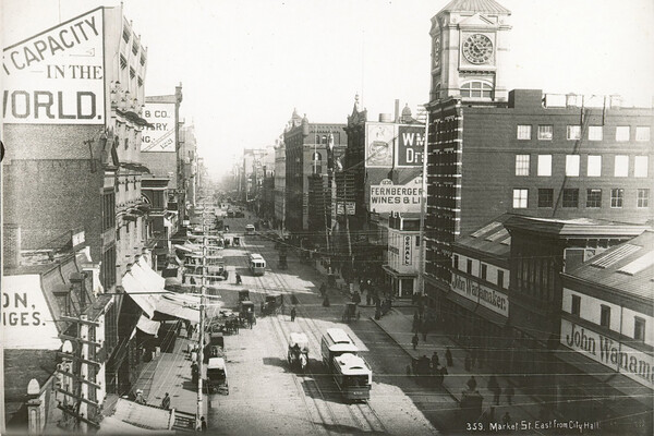 Philadelphia’s Market Street east of City Hall in 1889.