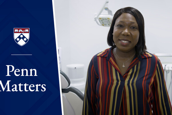 Modupe Coker in an exam room at Penn Dental.
