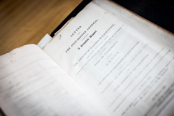 A printed document from the early postal service.
