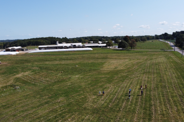 Aerial view of fields at Penn Vet's New Bolton Center.