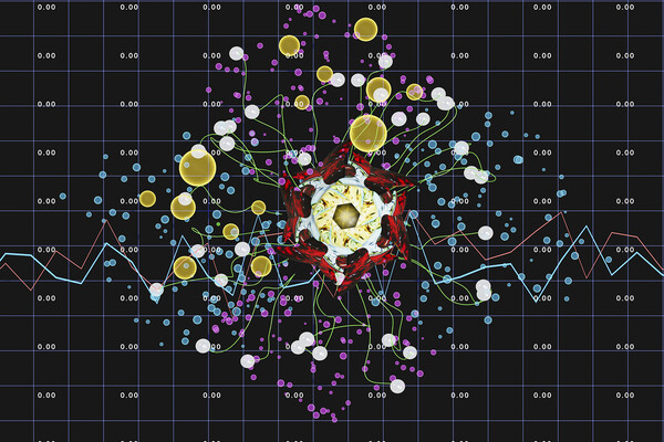 Abstract depiction of data on a graph