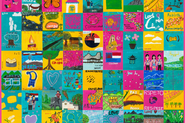 One mural made of multiple hand-drawn murals.