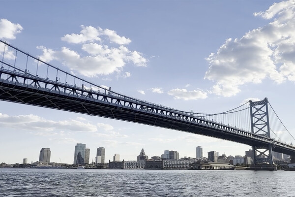 The Ben Franklin Bridge.