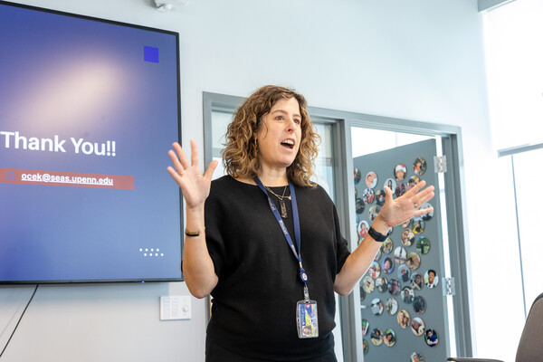 Sarah Rottenberg lecturing.