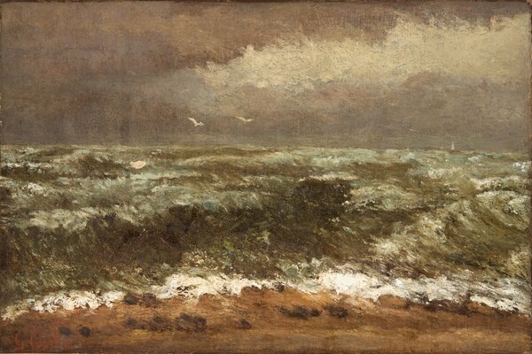Wave painting by Gustave Courbet.