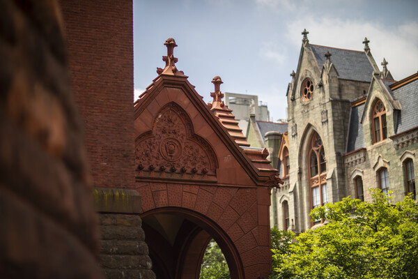 The Fisher Fine Arts building and College Hall.